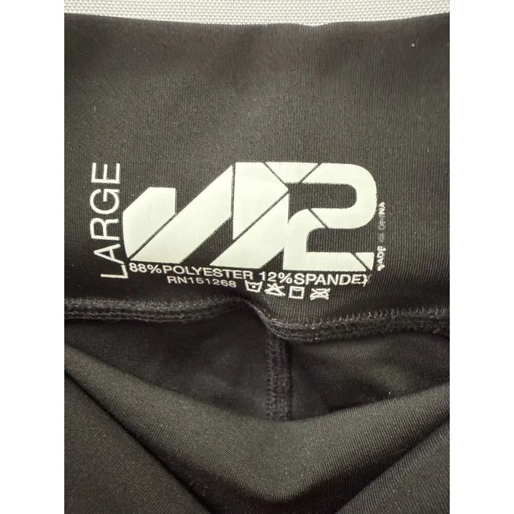 Women’s Anne Klein 2 AK2 Black Work Out Yoga Pants Leggings Ankle Sz L